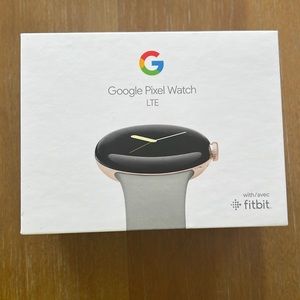 Google Pixel watch LTE Champagne gold stainless steel case Hazel active band